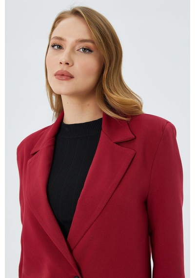 Mixray 4516 Kadın Bezayağı Blazer Ceket Bordo