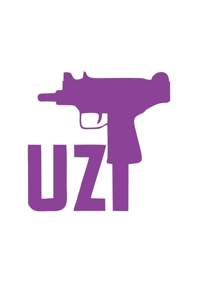 Uzi Araba Stickeri 17x17 Cm Mor