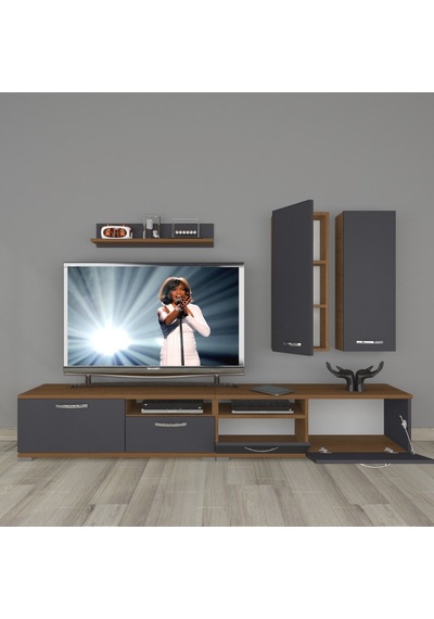 Decoraktiv Eko 5220d Mdf Tv Ünitesi Tv Sehpası Ceviz - Antrasit
