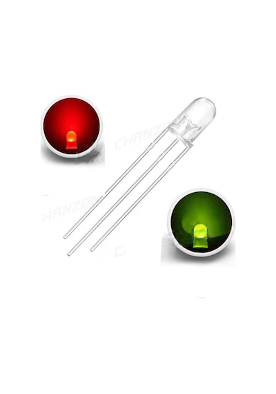 5 Adetled 5mm Kırmızı Yeşil Ortak Katot 2 Renk Led 5mm