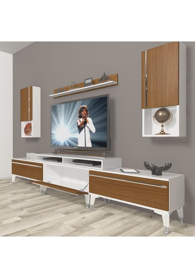 Decoraktiv Ekoflex 270ta Mdf Silver Tv Ünitesi Tv Sehpası Beyaz - Ceviz