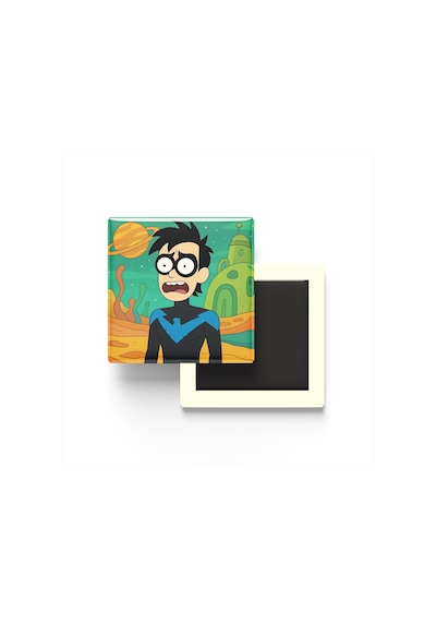 Nightwing - 9x9 Cm Baskılı Kare Buzdolap Magneti