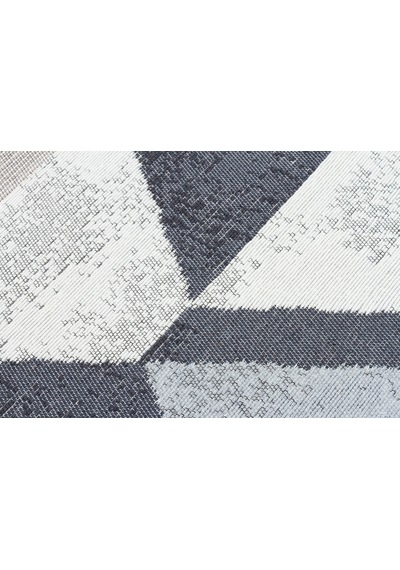 Beıge Black Yıkanabilir Çift Taraflı Modern Desenli Dokuma Kilim