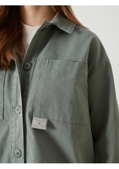 Lcw Modest Yeşil Oversize Kadın Gömlek Tunik