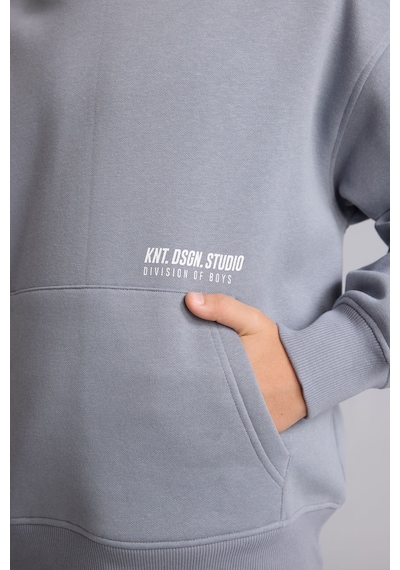 Defacto Regular Fit Kapüşonlu Baskılı Kanguru Cepli Kalın Kumaş Sweatshirt Erkek Çocuk H9682a826wngr27 Gri-gr27