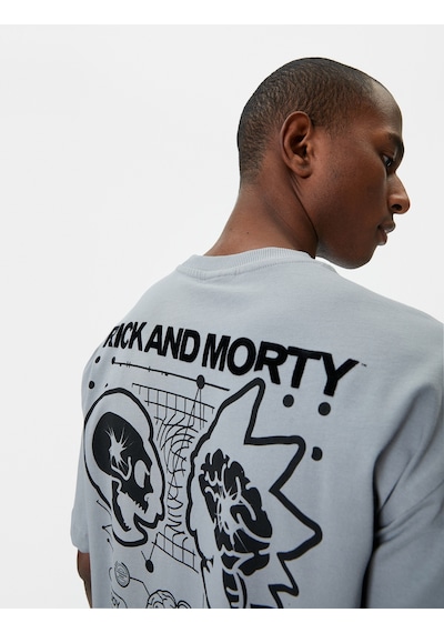 Koton Rick And Morty Oversize Tişört Lisanslı Baskılı Gri 4sam10760hk Gri