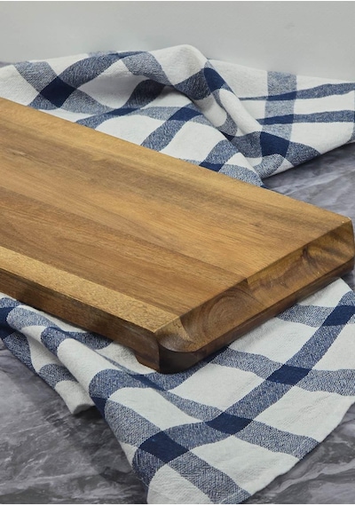 Akasya Sunum Tepsisi - Uzun Sunum Tabağı - 47x17 Cm Ahşap