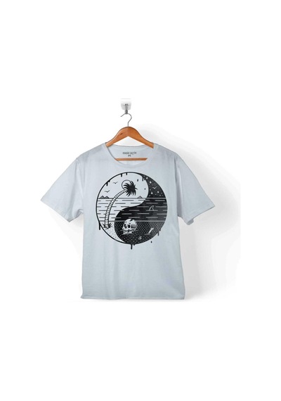 Ying Yang Doğa Günü Çevre Kirliliği Ölüm Skull Çocuk Tişört 001