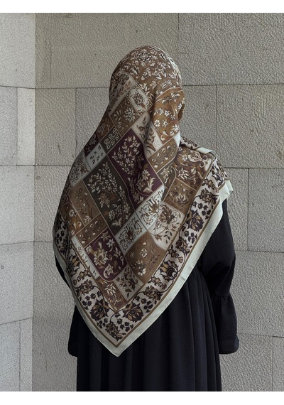 Qalortex Scarf Pamuklu Soft Osmanlı Desen Eşarp-küf Yeşil