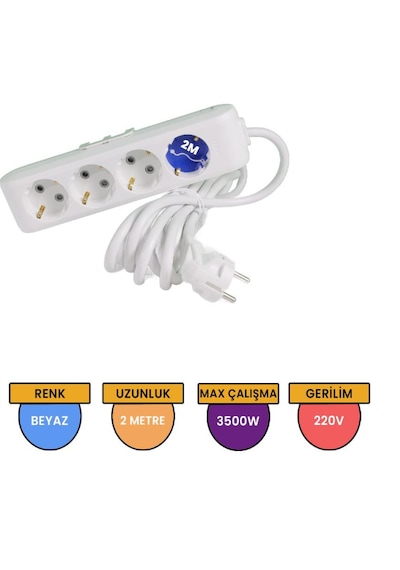 Viko 90113402 Multi-Let Topraklı Çocuk Korumalı Grup Priz 4'lü2 M Beyaz