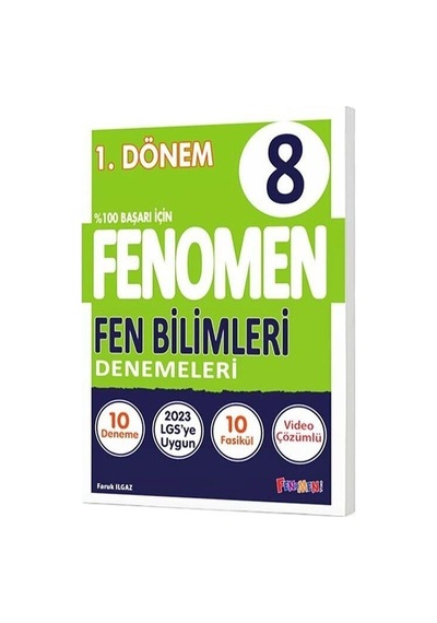 2023 8. Sınıf LGS Fen Bilimleri 1. Dönem Fenomen 10 Deneme Özel Baskı Fenomen Okul Yayınları
