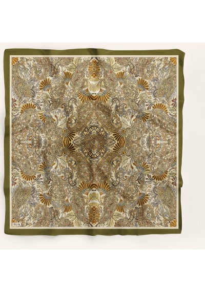 Efsun Desen 90x90cm Eşarp/fular Haki