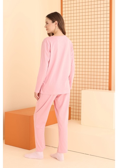 Nbb Kadın Somon Life İs Lovely Pijama Takımı Somon