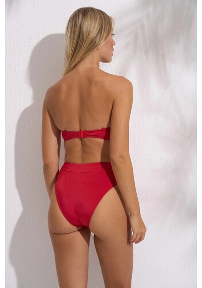 Pierre Cardin Düğüm Detaylı Yüksek Bel Dolgulu Straplez -urrenn Kapatıcı - 2025 Yeni Sezon Bikini Takımı Çok Renkli