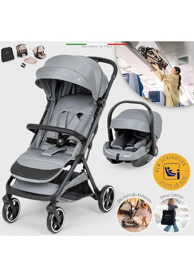 Elele Cabina Kabin Tipi Travel Sistem Bebek Arabası Gri