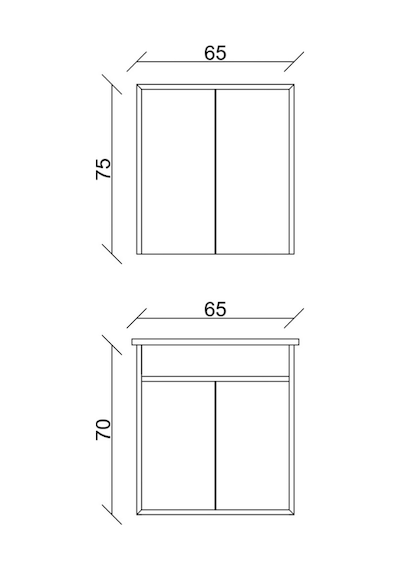 Aras Tk. Asma Alt+üst+lavabo Antrasit/atlantik Çam 65 Cm