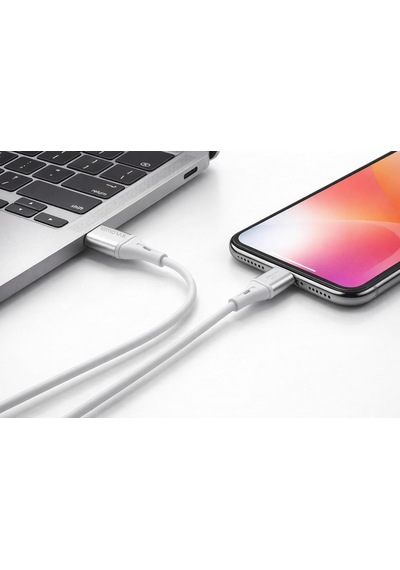 2ad X 2metre Set, Usb A-type C, 3.1a Hızlı Şarj Kablosu, Wahoo 2ad X 2metre Beyaz