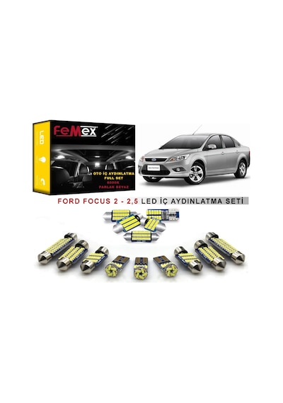 Femex Ford Focus 2 -2.5 Led İç Aydınlatma Ampul Seti Femex Parlak Beyaz