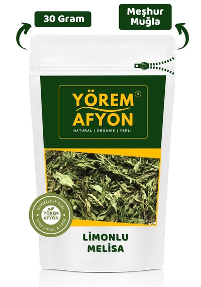 Yörem Afyon Meşhur Muğla Yeni Mahsul Güneşte Kurutulmuş Yaprak Limonlu Melisa Arı Otu 30gr.