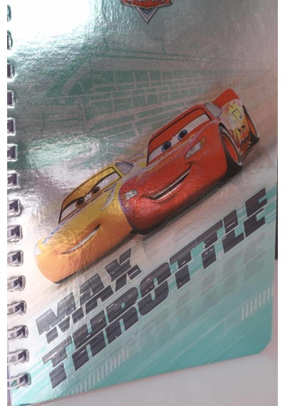 Lisanslı Cars Çizgili Not Defteri / Bloknot 80 Yaprak Altın