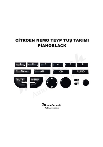 Citroen Nemo Teyp Tuş Takımı Pianoblack
