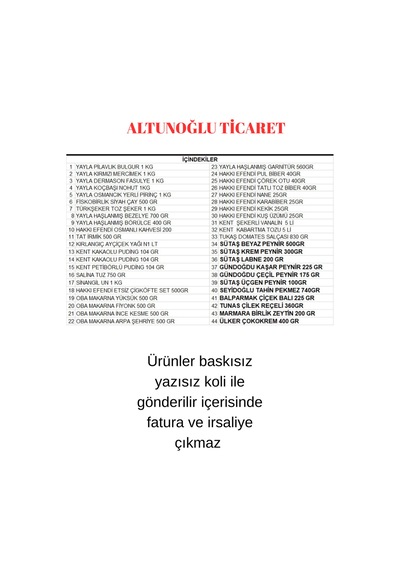 Ramazan Erzak Yardım Paketi Kumanya Kolisi Kahvaltı Ve Sahur Seti Mega 44 Parça Ürün
