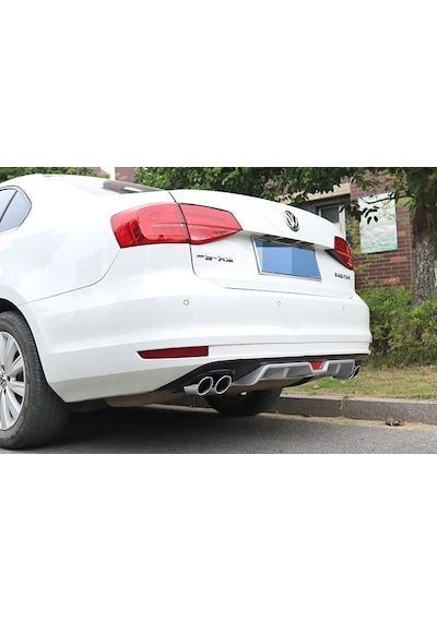 Autogp Vw Jetta Arka Tampon Difüzörü Sedan 2015 / 2019 Gri 4 Çıkış