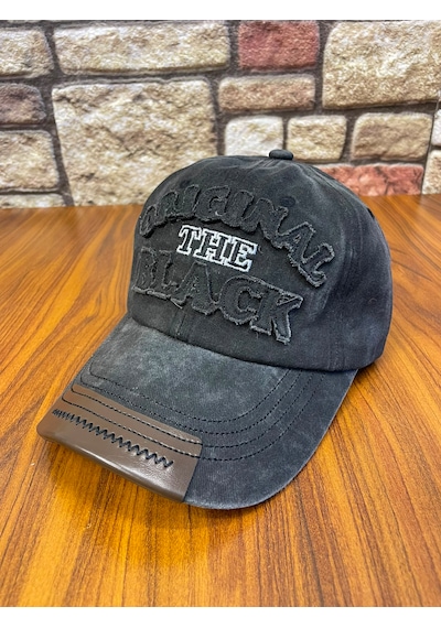Hamze Original Black Logo Vintage Eskitme Yıkamalı Beyzbol Cap Şapka Siyah