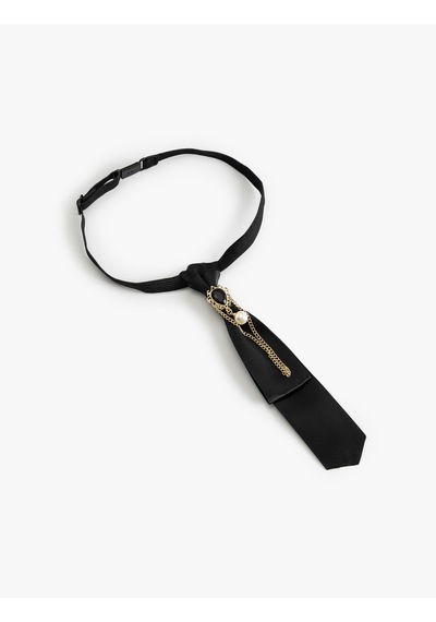 Koton Kravat Choker Kolye Broş Detaylı Siyah 6wak70498aa