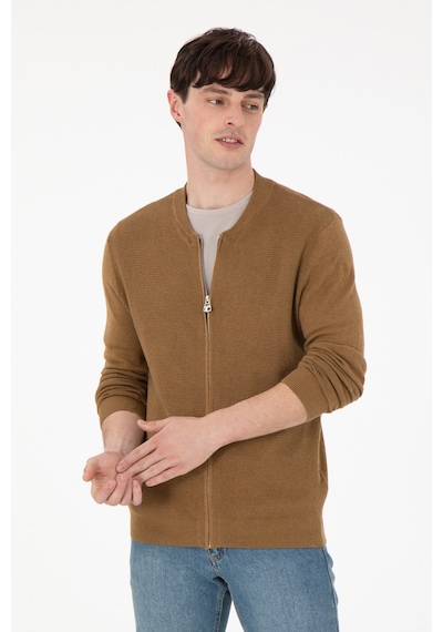 U.s. Polo Assn. Erkek Haki Melanj Hırka Triko 50288870-vr125 Haki