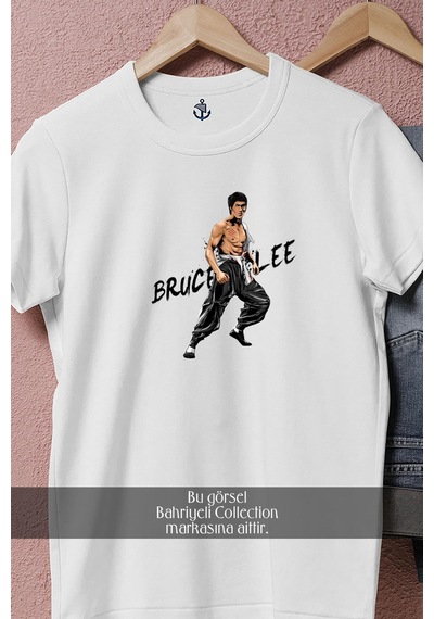 Oversize Bruce Lee, Celebrities Tasarımlı Unisex T-shirt Beyaz