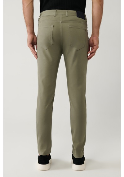 Avva Erkek Haki Klasik Bel Soft Touch Pamuklu Slim Fit Pantolon B003038