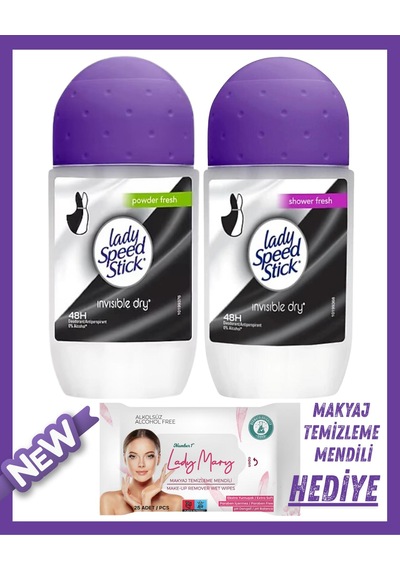 Lady Speed Stick Roll-on Shower Fresh + Powder Fresh 50 Ml X 2 Ad - En Sevilen İkili Ve Hediyeli