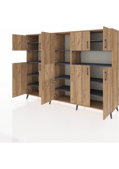 Hyperion Dolap 14 Raflı 10 Kapaklı 220x44x163 Çam-çam/antrasit Çam-çam/antrasit Hyperion Dolap 14 Raflı 10 Kapaklı 220x44x163 Çam-çam/antrasit Çam-çam/antrasit