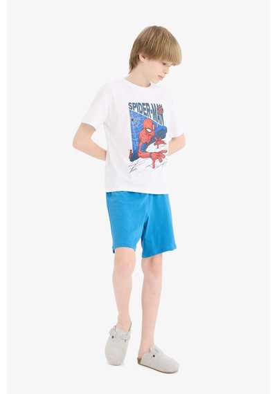DeFacto Erkek Çocuk Marvel Spiderman Pijama Takımı Kısa Kollu Üst Şort E0343A825SMWT34 DeFacto Erkek Çocuk Marvel Spiderman Pijama Takımı Kısa Kollu Üst Şort E0343A825SMWT34