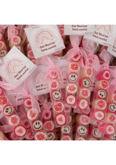 Pembe Temalı Babyshower, Mevlit Doğum Günü, Düğün, Nişan Şekeri 100 Adet