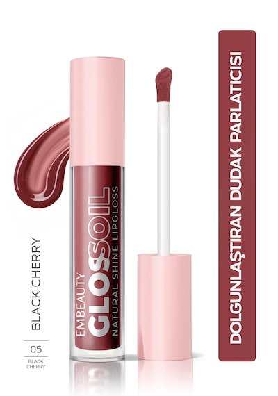 Embeauty Velvet Cherry No:5 Glossoil - Nemlendirici, Dolgunlaştırıcı Dudak Parlatıcısı Black Cherry 05