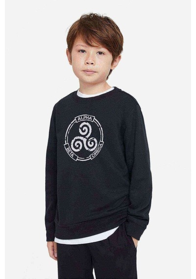 Tshirthane Alpha Beta Omega Teen Wolf Baskılı Unisex Çocuk Siyah Sweatshirt
