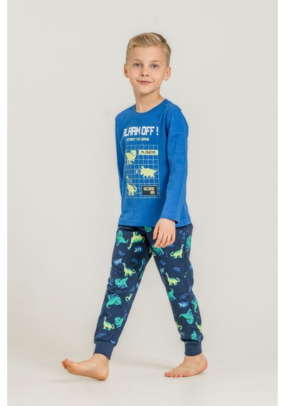 Rolypoly Erkek Çocuk Start The Game Mavi Uzun Kol Pijama Takım Rp3860-c-v1 Rp3860-c-v1