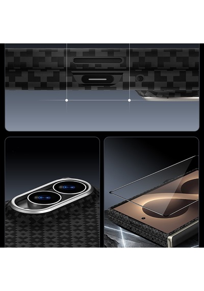 Galaxy Z Fold 8 Benks Armorair Armorgrid Grand Combo Üçlü Aksesuar Seti Karbon Kapak + Film Siyah