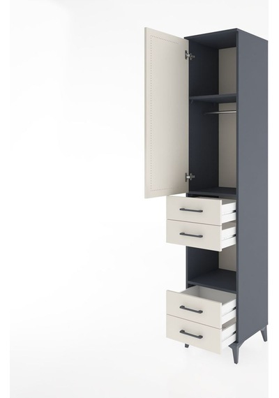 Hyperion Dolap 3 Raflı 4 Çekmeceli Tek Askılı 44x44x221 Antrasit-aytaşı Antrasit Hyperion Dolap 3 Raflı 4 Çekmeceli Tek Askılı 44x44x221 Antrasit-aytaşı Antrasit