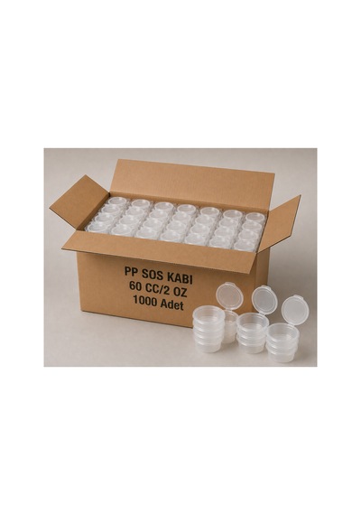60 Cc Pp Sos Kabı 1000 Adet 2 Oz Plastik Sos Kabı Şeffaf - 913492877 Şeffaf
