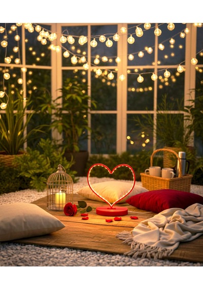 Sincara Home Kalp Led Hediye Sevgililer Günü Özel Kırmızı Kalp
