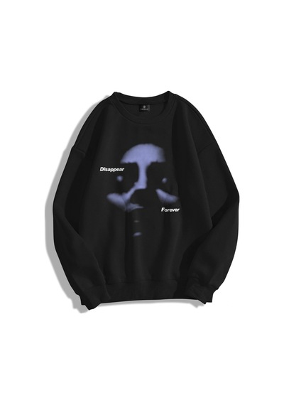 Startmore Unisex Disappear Forever Bisiklet Yaka Sweatshirt Siyah Siyah