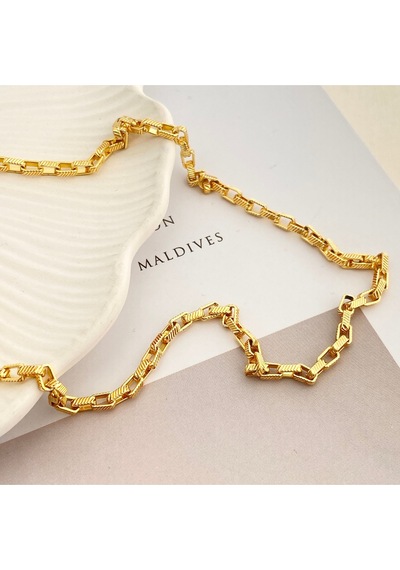 Küp Zincir Kolye Pirinç Gold 45+5cm Gold