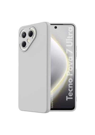 Tecno Pova 7 Ultra Uyumlu Silikon Kılıf - Pastel Renk Tonu Kamera Korumalı Esnek Kapak - Gri