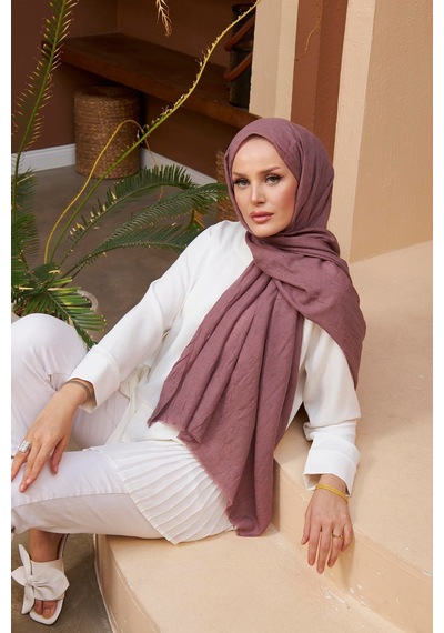 Bambu Kraş Şal Tesettür Giyim, Yüksek Kalite, Hafif, Rahat, Şık, Premium, Lux, Shawl, Scarf Gül Kurusu