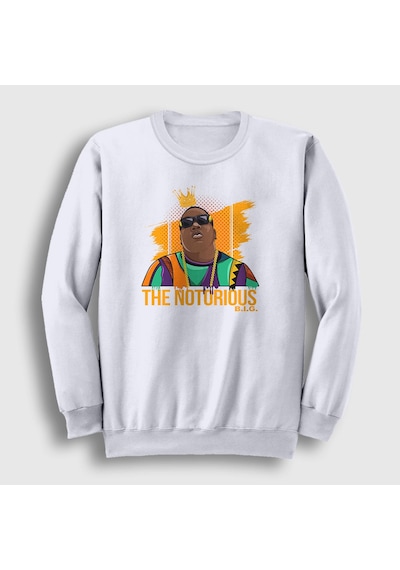 Presmono Unisex King The Notorious Bıg Sweatshirt Beyaz