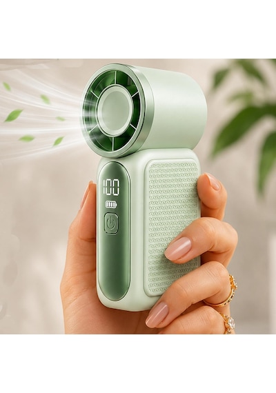 9cmx4cm Ultra Mini En Küçük El Fanı Taşınabilir Şarjlı Dijital Göstergeli Ayarlanabilir Hız Kad