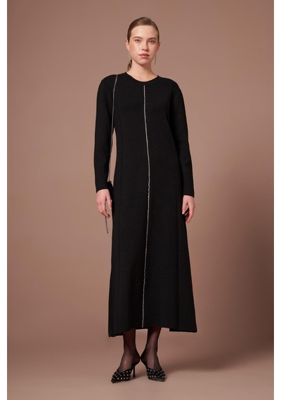 Ftz Women Kadın Taş Detay Elbise Siyah 25253 Siyah